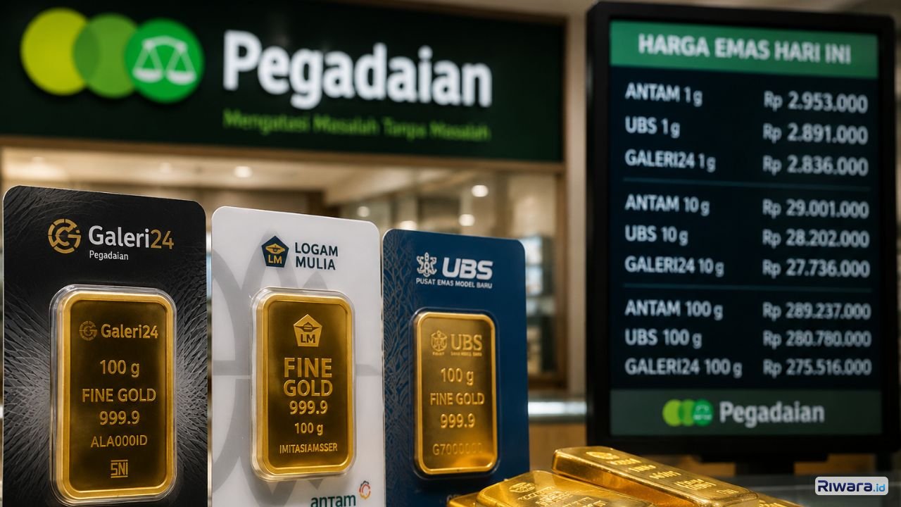 Harga emas di PT Pegadaian masih bertahan tinggi pada perdagangan Senin 11 Mei 2026 Emas PT Aneka Tambang Tbk atau Antam ukuran 1 gram kini hampir menyentuh Rp3 juta